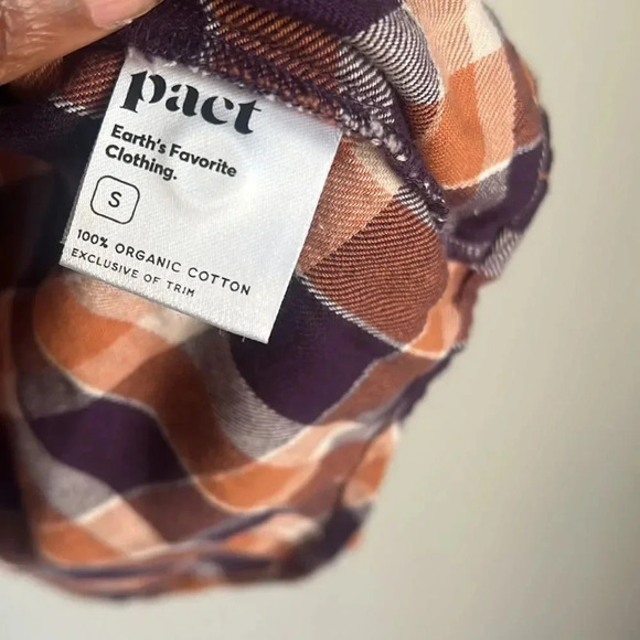 NEW Pact currant plaid mila flannel organic cotton shirt - Picture 7 of 9